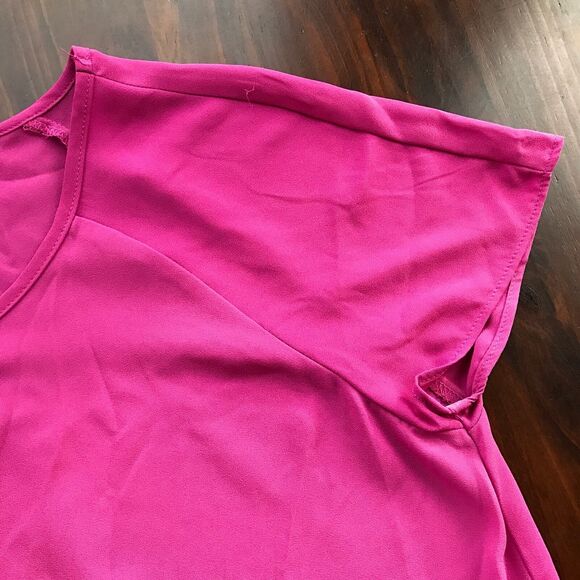 Mossimo Pink Short Sleeve SZ XS Blouse Target faux Wrap Womens Career - Picture 6 of 9